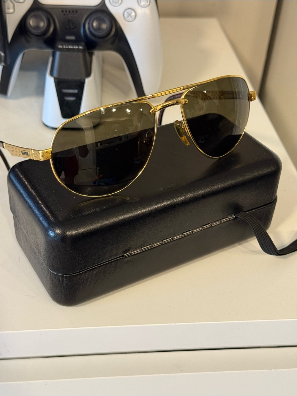 Martini Racing by Lozza Vintage Gold Aviator Sunglasses with Dark Smoke Lenses